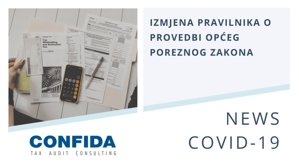 Izmjena Pravilnika o provedbi Općeg poreznog zakona