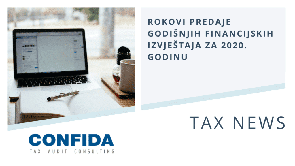 Rokovi predaje godišnjih financijskih izvještaja za 2020. godinu