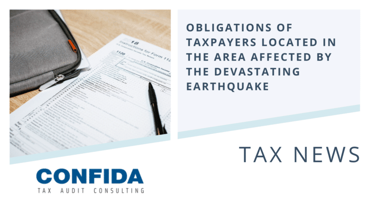 Obligations of Taxpayers located in the area affected by the devastating earthquake