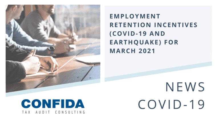Employment Retention Incentives (COVID-19 and earthquake) for March 2021
